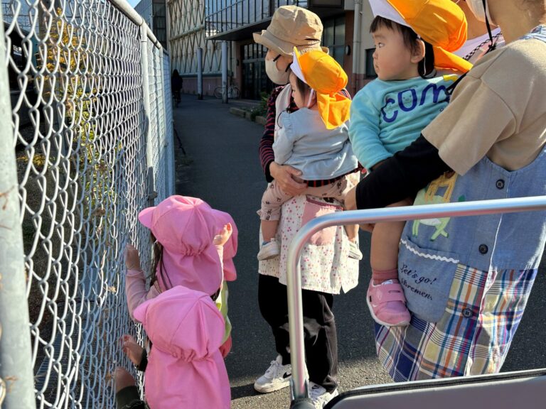 電車を見に行ったよ🚃（０歳児）